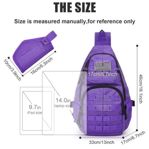 CCDW Tactical EDC Sling Backpack, Military Rover Shoulder Sling Bag Pack… - Picture 2 of 6